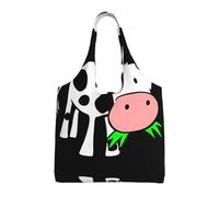 hhxvcv Bolsas grandes de lona con estampado étnico de mapa africano, bolsas de compras y comestibles reutilizables para viajes, playa, vida diaria, Linda vaca pequeña, Talla única
