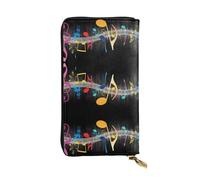 hhxvcv Bonita cartera de cuero con estampado de gallinas - Elegante tarjetero plegable largo con bolsillo para monedas, cartera ligera, Nota musical colorida, Talla única