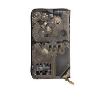 hhxvcv Bonita cartera de cuero con estampado de gallinas - Elegante tarjetero plegable largo con bolsillo para monedas, cartera ligera, Engranajes mecánicos Steampunk, Talla única