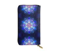 hhxvcv Bonita cartera de cuero con estampado de gallinas - Elegante tarjetero plegable largo con bolsillo para monedas, cartera ligera, Flor de loto bohemia, Talla única