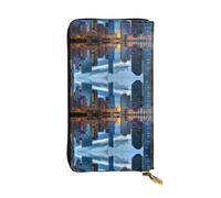 hhxvcv Bonita cartera de cuero con estampado de gallinas - Elegante tarjetero plegable largo con bolsillo para monedas, cartera ligera, Chicago, Illinois, Estados Unidos, Talla única