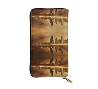 hhxvcv Bonita cartera de cuero con estampado de gallinas - Elegante tarjetero plegable largo con bolsillo para monedas, cartera ligera, Chicago, Talla única