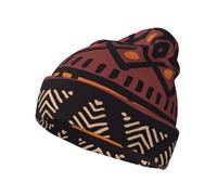hhxvcv Bonito gorro de punto con estampado de dinosaurio, gorro de invierno - Moda para viajes al aire libre y uso casual - Gorros unisex a granel, Tela de barro africano tribal, Talla única