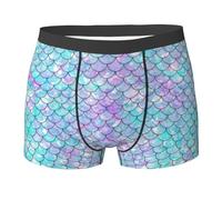 hhxvcv Calzoncillos tipo bóxer para hombre, transpirables, elásticos, con estampado de sirena, para entrenamiento, correr, uso diario, Negro, L