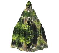 hhxvcv Capa de disfraz con capucha de hurón de vida salvaje, para Halloween, unisex, para adultos, para cosplay, bruja, jedi, mago, mago