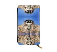 hhxvcv Cartera de cuero con estampado a cuadros en blanco y negro, elegante tarjetero plegable largo con bolsillo para monedas, cartera ligera, Wildlife Spider, Talla única