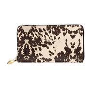 hhxvcv Cartera de cuero con estampado de flamencos rosas para mujer, cartera larga y fina y plegable, ligera y a la moda, Piel vacuna marrón, One Size