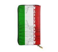 hhxvcv Cartera de cuero con estampado de globo del mundo antiguo - Elegante tarjetero plegable largo con bolsillo para monedas, cartera ligera, Bandera italiana del Coliseo Romano, Talla única