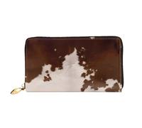 hhxvcv Cartera de cuero con estampado de mapache para mujer, cartera larga y delgada y plegable para chequera, ligera y a la moda, Piel vacuna roja, One Size