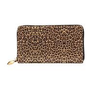 hhxvcv Cartera de cuero con estampado de purpurina plateada brillante para mujer, cartera larga y fina cartera plegable para chequera, ligera y a la moda, Leopardo guepardo genial, One Size