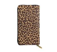 hhxvcv Cartera de cuero con estampado floral gris azulado y blanco, elegante tarjetero plegable largo con bolsillo para monedas, cartera ligera, Leopardo guepardo genial, Talla única