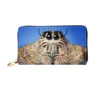 hhxvcv Cartera de piel con estampado de araña para mujer, cartera larga y delgada y plegable, ligera y a la moda, Wildlife Spider, One Size