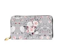 hhxvcv Cartera de piel con estampado de araña para mujer, cartera larga y delgada y plegable, ligera y a la moda, Plantar flores florales, One Size