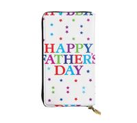 hhxvcv Cartera de piel con estampado de autobús escolar, elegante y larga, plegable, con bolsillo para monedas, cartera ligera, Stars and Happy Fathers Day, Talla única