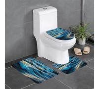 hhxvcv Dawn Ocean Waves - Juego de alfombras de baño de 3 piezas, suave en forma de U, para baño principal, tocador