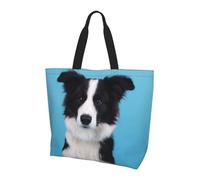 hhxvcv Day Of The Dead Sugar Roses - Bolso de hombro con estampado de calavera para mujer, bolsa grande reutilizable, bolsa de almacenamiento para compras, viajes, playa, Border Collie, Talla única