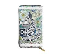 hhxvcv DNA Chain - Cartera de piel con impresión fotográfica - Elegante tarjetero plegable largo con bolsillo para monedas, cartera ligera, Ballena animal azul profundo, Talla única