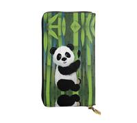 hhxvcv DNA Chain - Cartera de piel con impresión fotográfica - Elegante tarjetero plegable largo con bolsillo para monedas, cartera ligera, Curious Baby Panda, Talla única