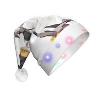 hhxvcv Gorro de Navidad unisex con diseño de pingüino de dibujos animados, sombrero de Papá Noel de felpa, perfecto para el uso diario