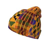 hhxvcv Gorro de punto con estampado de cerezos en flor de árbol, gorro de invierno - Moda al aire libre y uso casual - Unisex paquete a granel, Textura étnica tribal africana, Talla única
