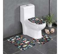 hhxvcv Juego de alfombras de baño de 3 piezas con estampado de cascanueces y ballet de Navidad para mujer, tapete suave en forma de U para baño principal, tocador