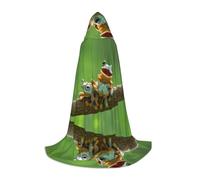 hhxvcv M Capa con capucha de Halloween, bonito estampado de ranas, disfraz cómodo para fiesta de máscaras para Navidad, carnaval