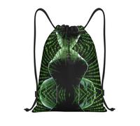 hhxvcv Mochila ligera con estampado de ataque de hacker con cordón, Black, S, Clásico