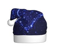 hhxvcv Sombrero de Navidad con estampado de corazón de estrella fugaz para adultos, sombrero de Papá Noel unisex, recuerdos de Navidad y Año Nuevo, sombreros festivos