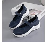 HHZY Zapatos Deportivos Casuales para Caminar para Mujer Zapatos Mary Jane Planos Ligeros y Transpirables Sandalias para Caminar Antideslizantes de Malla de Verano,Azul,US12/EU43