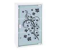 HI Armario Medicinal de Metal con Puerta de Cristal y Cerradura (Estampada), Color Blanco