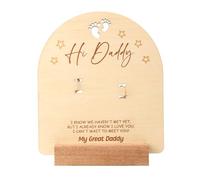 Hi Daddy Anuncio de Embarazo para Marido, Cartel de Anuncio de Embarazo, Anuncio de Bebe Madera, Regalo Sorpresa con Cuerda y Soporte para Papá Accesorio para Fotos Exhibición Baby Shower