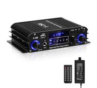 Hi-Fi Bluetooth Amplificador,S-288 Mini estéreo Amplificador Receptor de Potencia de Audio para Altavoces 4.0CH 30Wx4 MAX 600W de Salida Integrado W/USB Mic Mando a Distancia