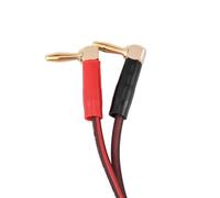 HI-FI Cable de Altavoz de Cobre Puro Ángulo Recto Tipo L Conector enchapado en Oro Banana Plugs con Cable Rojo y Negro Rojo Conector Banana para el Sonido y el Altavoz (1M)