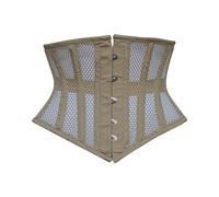 Hi-GERMANWEARS Hi-46 - Corsé para mujer, bajo el busto, malla de algodón, color negro, color carne, 4XL