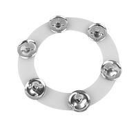 Hi Hat Ring Bell Drum Cymbal Ching Ring Tambourine, Silicone Double Rows 6 Pieces, Metal Inner Bell for Clear Sound, Multifunctional Accessory, Wide Application in Music Genres