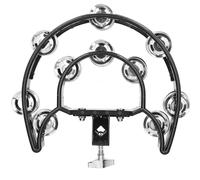 Hi Hat Tambourine Drum Set, Multifunctional Hand le with 40 less Steel s, Loose Double Row s for Drummers Guitarists s, Black Pla Metal Musical