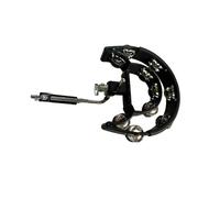 Hi Hat Tambourine Drum Set with Connection Clamp Multifunctional Hand Bell Rattle Double Row Bells