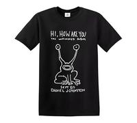 Hi How are You Daniel Johnston - Camiseta para hombre, Camiseta negra con estampado blanco, M