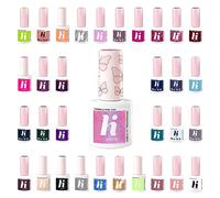 Hi Hybrid Esmalte de uñas de gel UV, popular beige, azul, marrón, rosa, amarillo, dorado, verde, gris, colores UV/LED, certificado para manicura, pedicura, seguro y perfecto, 5 ml