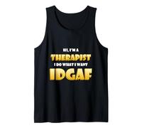 Hi I'm a Therapist DGAF Funny Family Office Therapy Doctor Camiseta sin Mangas