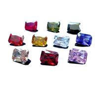 HI International 3 x 5 mm a 12 x 16 mm AAA grado octagonal mezcla 10 colores óxido de circonio, diamante sintético transparente a granel suministros circón para la fabricación de joyas, 7x9mm 10 pcs,