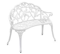 Hi-Line Gift 78657-WT - Banco de jardín con Rosas, Metal, Color Blanco