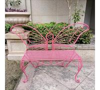 Hi-Line Gift Ltd. Banco de mariposa de metal rosa: encantador encanto al aire libre