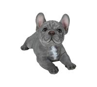 Hi-Line Gift Ltd. Tranquil Blue Hues: Figura de Bulldog francés acostado de polirresina en Gris y Azul