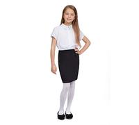 hi!mom Falda elegante de algodón escolar para niñas, falda elástica de cintura media para uniforme escolar, longitud a la rodilla, vestido formal casual de verano, faldas escolares lisas en varios