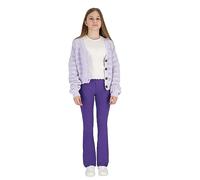 hi!mom Leggings acampanados para niñas y niños, pantalones de corte de bota, leggings casuales de algodón, pierna ancha, cintura elástica acampanada, pantalones acampanados, tallas 6-13 años, violeta,
