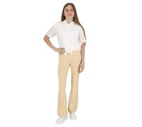 hi!mom Leggings acampanados para niñas y niños, pantalones de corte de bota, leggings casuales de algodón, pierna ancha, cintura elástica acampanada, pantalones acampanados, tallas 6-13 años, beige,