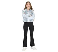hi!mom Leggings acampanados para niñas y niños, pantalones de corte de bota, leggings casuales de algodón, pierna ancha, cintura elástica acampanada, pantalones acampanados, tallas 6-13 años, Negro, 9
