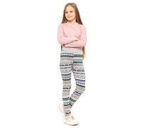 HI!MOM Leggings gruesos y cálidos con forro polar para niñas, para invierno, elásticos, con estampado térmico, patrones de Navidad, FS699, Patrón 10, 146-152