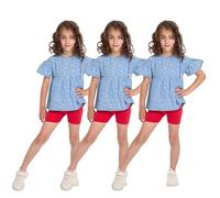 hi!mom Shorts de Ciclismo para Niñas de Algodón Transpirables Cómodos Elásticos Deportivos Suaves para Gimnasia Escolar Pack de 3 Rojo 9 años